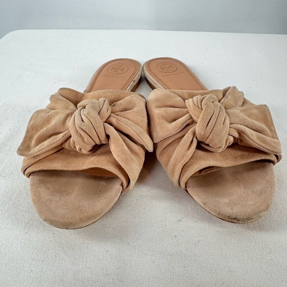 Tory Burch Annabelle Bow Suede Slide Sandal in Tan Size 6.5‎ - Picture 7 of 10